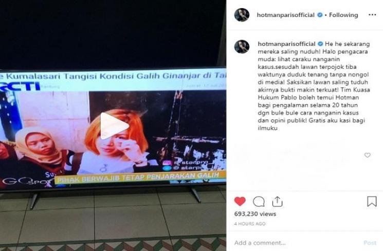 Unggahan Hotman Paris (Instgaram @hotmanparisofficial)