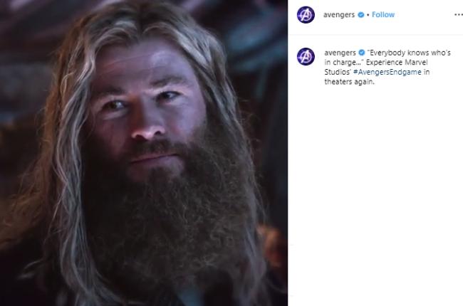 Thor. (Instagram/@avengers)