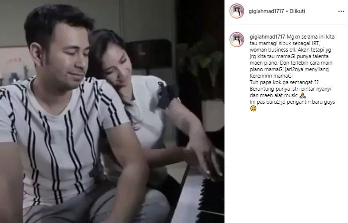 Nagita Slavina main piano. (Instagram/@gigiahmad1717)