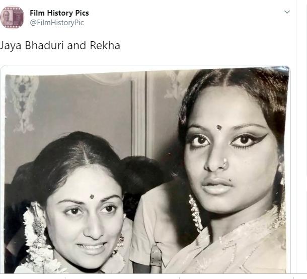 Potret Lawas Jaya Bachchan dan Rekha (Twitter/@FilmHistoryPic)