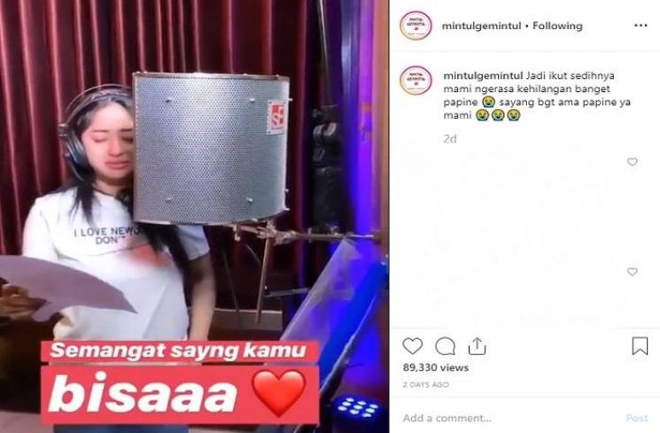 Dewi Perssik menangis saat rekaman (Instagram @mintulgemintul)