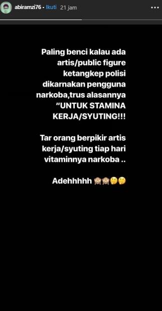 Postingan Ramzi. (Instagram/@abiramzi76)