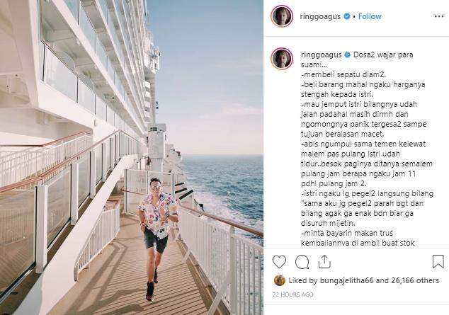 Ringgo Agus Rahman. (Instagram/@ringgoagus)