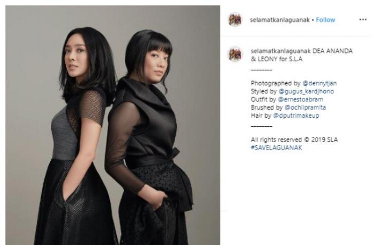 Dea Ananda dan Leony. (Instagram/@selamatkanlaguanak)