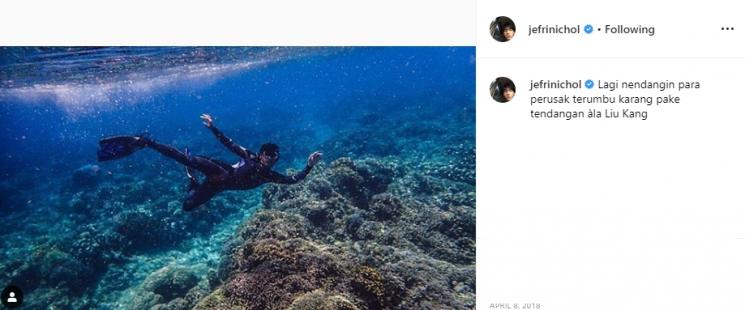 Jefri Nichol eksplorasi alam liar (Instagram/@jefrinichol)