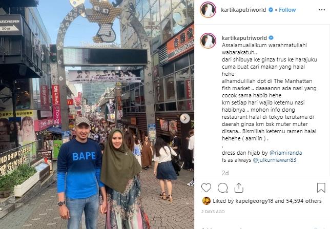 Kartika Putri dan Habib Usman ke Jepang. (Instagram/@kartikaputriworld)