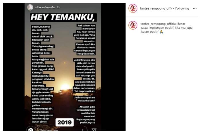 Olla Ramlan. (Instagram/@ollaramlanaufar)