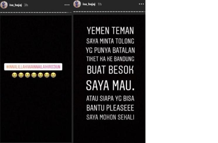 Isa Bajaj cari tiket (Instagram @isa_bajaj)