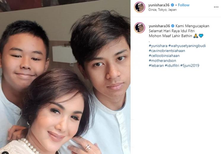 Yuni Shara dan kedua buah hatinya (Instagram/@yunishara36)