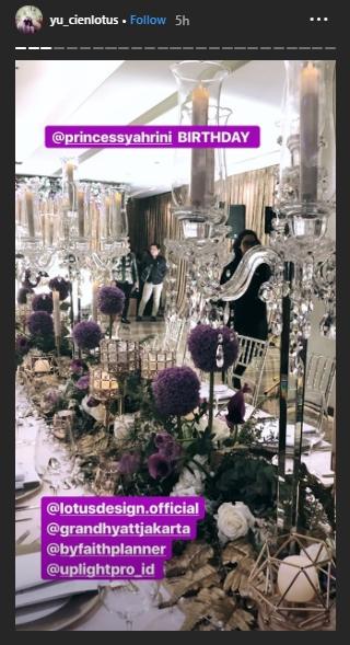 Ulang Tahun Syahrini. (Instagram/@yu_cienlotus)