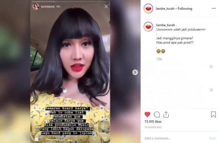 Lucinta Luna jadi produser musik (Instagram @lambe_turah)