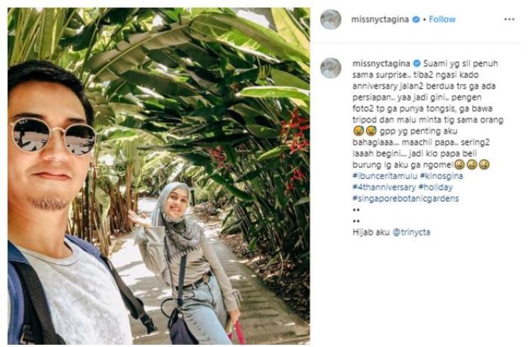 Rizky Kinos dan Nycta Gina. (Instagram/@missnyctagina)