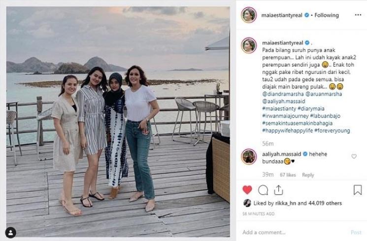 Maia Estianty dan calon menantunya (Instagram @maiaestiantyreal)
