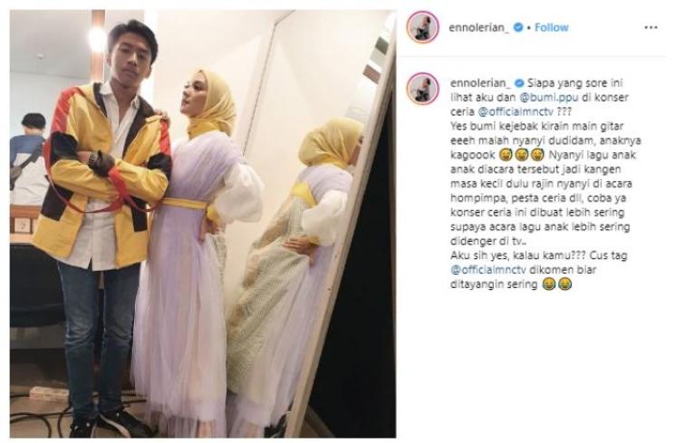 Enno Lerian dan putri sulungnya. (Instagram/@ennolerian_)