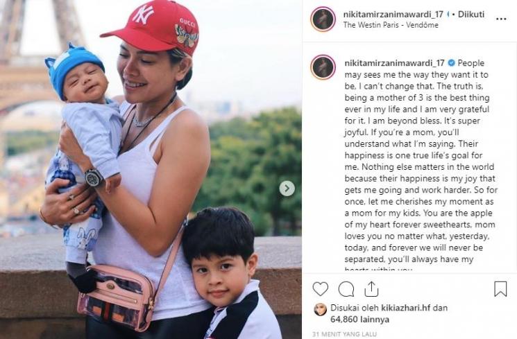 Nikita Mirzani pamerkan wajah anak ketiganya (Instagram/@nikitamirzanimawardi_17)