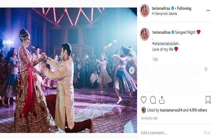 Tania Nadira dan Abdulla Alwi (Instagram @tanianadiraa)
