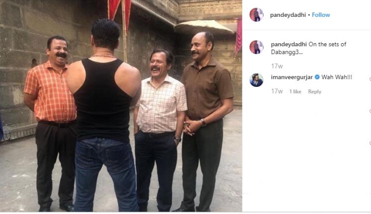 Salman Khan dan Daddi Pandey (Pria kedua dari kanan) di film Dabangg 3 (Instagram/@pandeydadhi)
