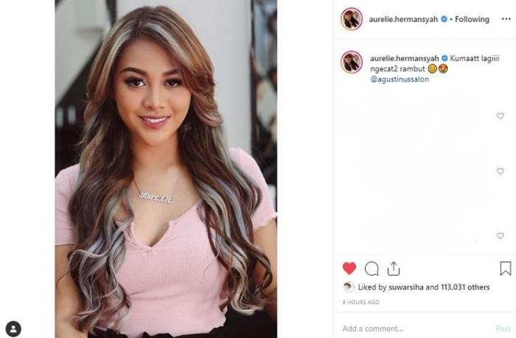 Aurel Hermansyah ganti warna rambut (Instagram @aurelie.hermansyah)