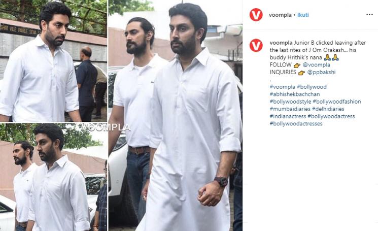 Kakek Hrithik Roshan meninggal dunia (Instagram/@voompla)
