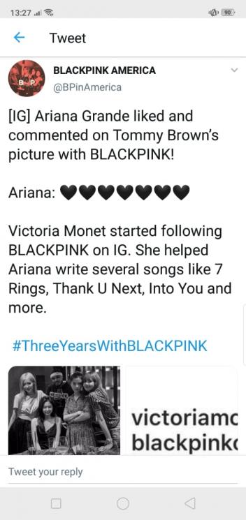 Kolaborasi BLACKPINK dan Ariana Grande (Twitter/@BPinAmerica)