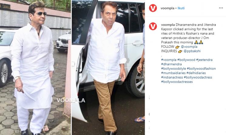 Kakek Hrithik Roshan meninggal dunia (Instagram/@voompla)