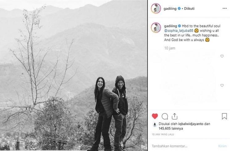 Ucapan romantis Gading Marten untuk Sophia Latjuba (Instagram @gadiiing)