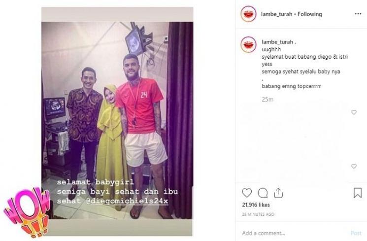 Diego Michels dan istrinya sedang ke dokter kandungan (Instagram @lambe_turah)