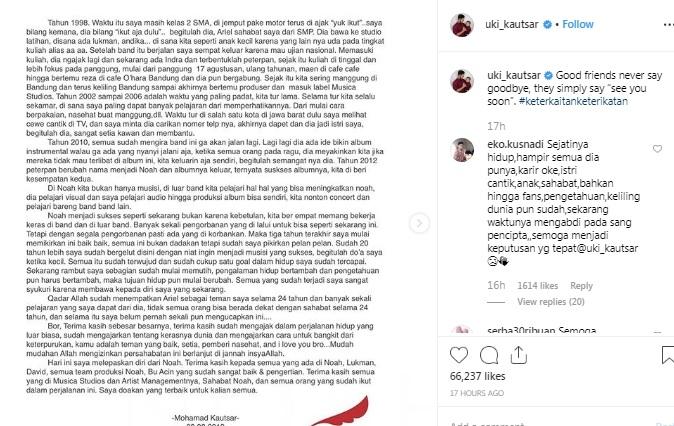 Klarifikasi Uki mundur dari NOAH.