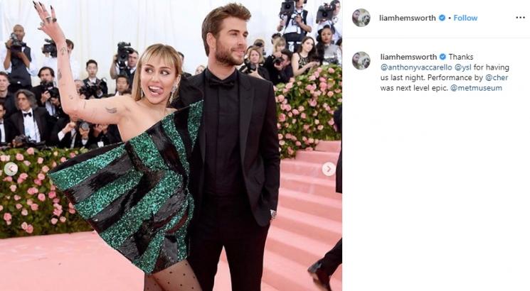 Liam Hemsworth dan Miley Cyrus (Instagram/@liamhemsworth)