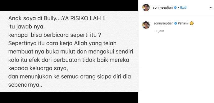 Postingan Sonny Septian. (Instagram/@sonnyseptian)