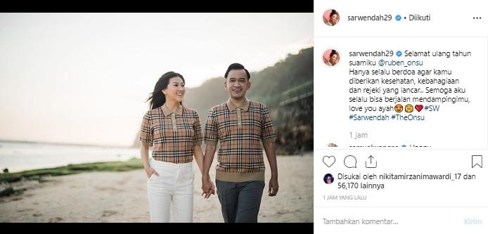 Sarwendah dan Ruben Onsu. (Instagram/@sarwendah29)