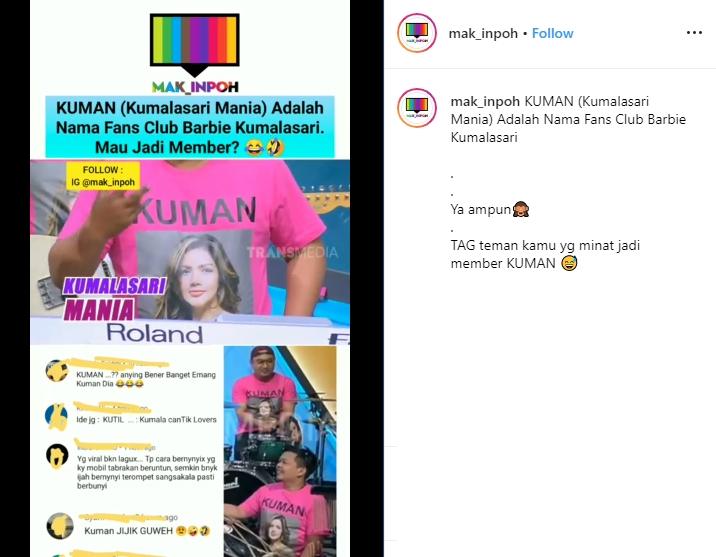 Nama Fans Club Barbie Kumalasari (Instagram/@mak_inpoh)