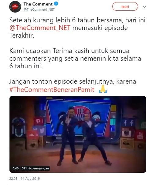 The Comment Net TV Pamit. (Twitter)