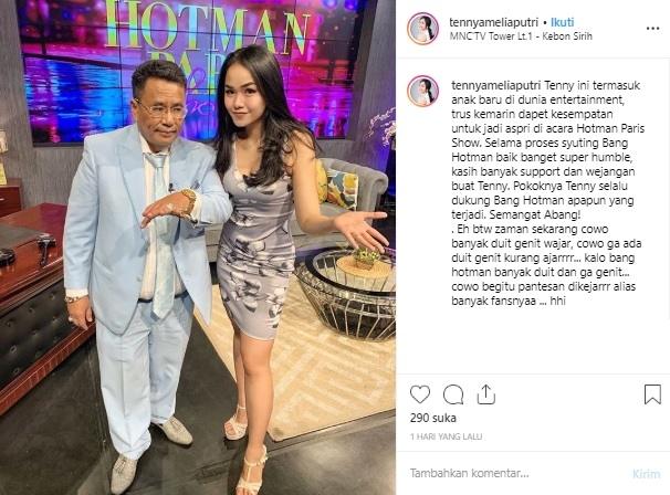 Tenny Amelia Putri dan Hotman Paris. (Instagram/@tennyameliaputri)
