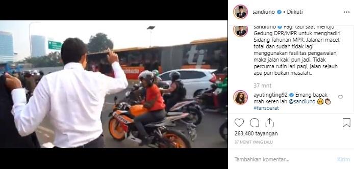 Komentar Ayu Ting Ting di postingan Sandiaga Uno. (Instagram/@sandiuno)