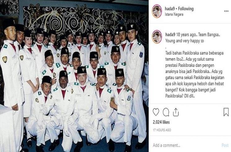Hada pernah menjadi paskibraka Istana Negara 18 tahun yang lalu (Instagram @hada9)