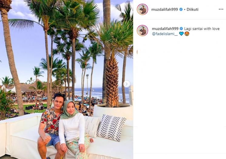 Muzdalifah dan Fadel Islami di Bali (Instagram/@muzdalifah999)