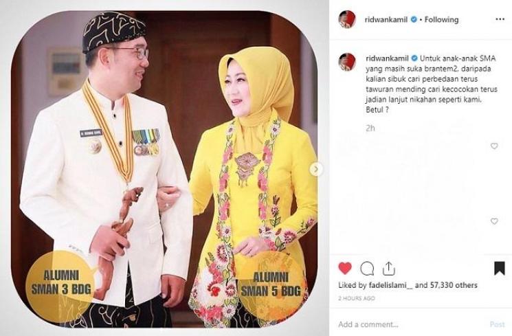 Ridwan Kamil dan Atalia Praratya (Instagram @ridwankamil)