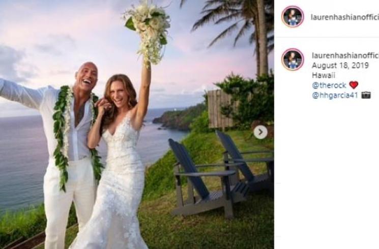 Dwayne Johnson dan Lauren Hashian. (Instagram/@laurenhashianofficial)
