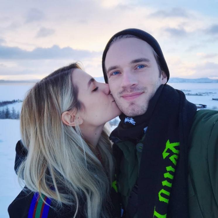 Pewdiepie dan Marzia Bisognin. (Instagram/@pewdiepie)