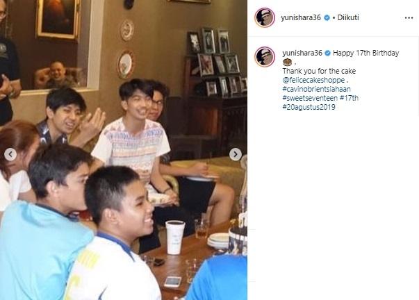 Momen Ulang Tahun ke-17 Cavin, Putra Yuni Shara. (Instagram/@yunishara36)