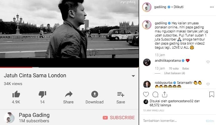 Gading Marten. (Instagram/@gadiiing)