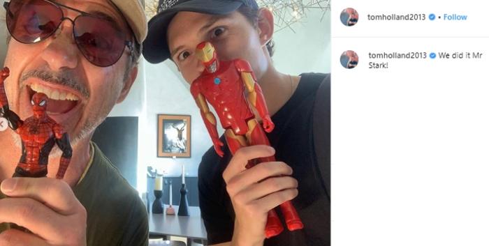 Tom Holland dan Robert Downey Jr. (Instagram/@tomholland2013)