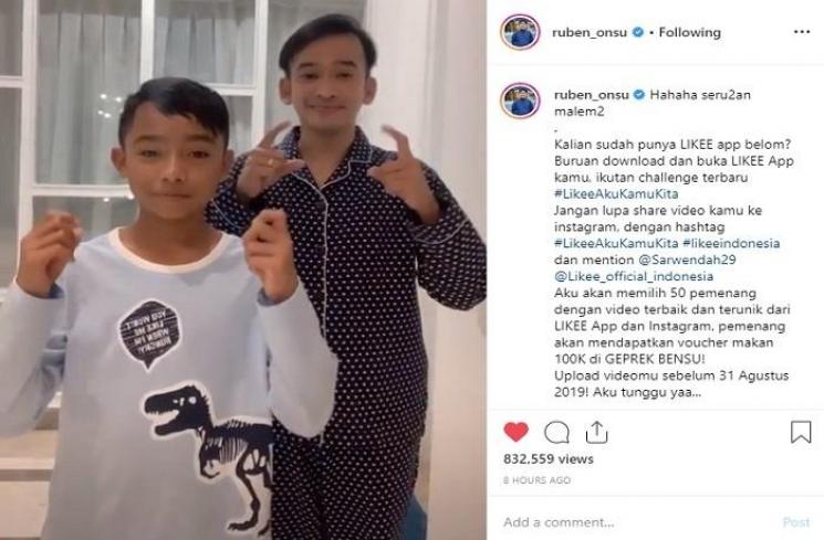 Ruben Onsu dan Betrand Peto (Instagram @ruben_onsu)