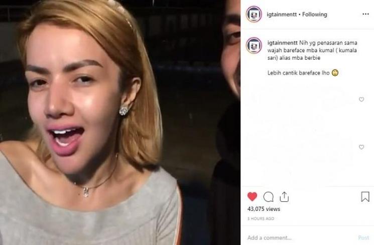 Barbie Kumalasari tanpa eyeliner biru andalannya (Instagram @igtainmentt)
