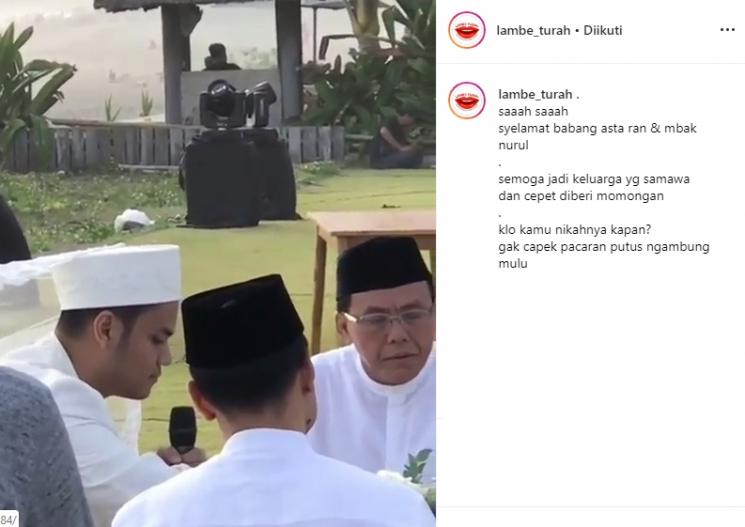 Asta RAN dan Nurul Aziza menikah di Bali (Instagram/@lambe_turah)