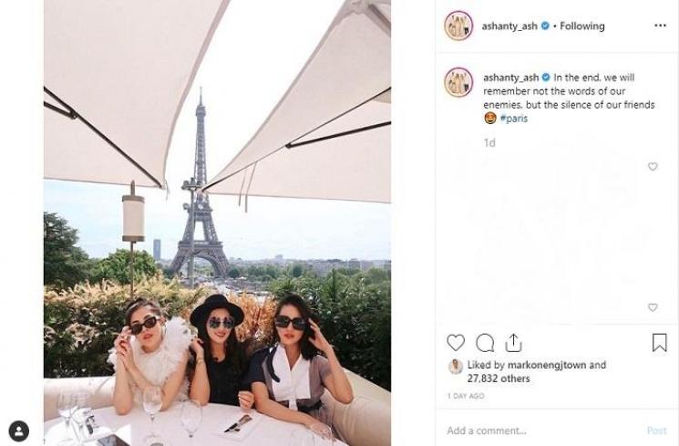 Ashanty liburan ke Paris dengan geng sosialitanya (Instagram @ashanty_ash)
