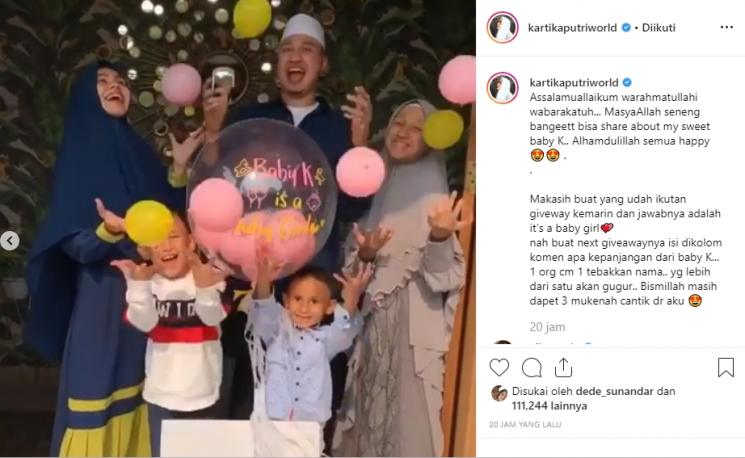 Kartika Putri bakal dikaruniai bayi perempuan (Instagram/@kartikaputriworld)