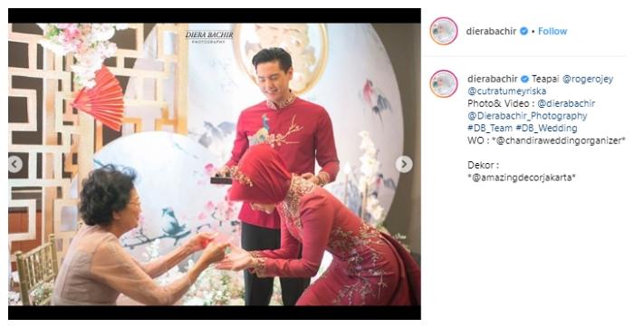 Roger Danuarta dan Cut Meyriska gelar upacara Tea Pai. (Instagram/@dierabachir)