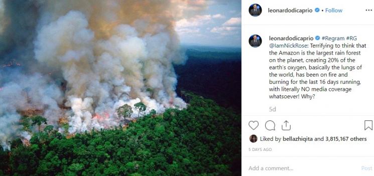 Postingan Leonardo DiCaprio. (Instagram/@leonardodicaprio)